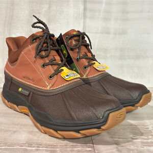 John Deere Skechers Slip-Ins Waterproof Memory Foam Rubber Leather Boots 11.5